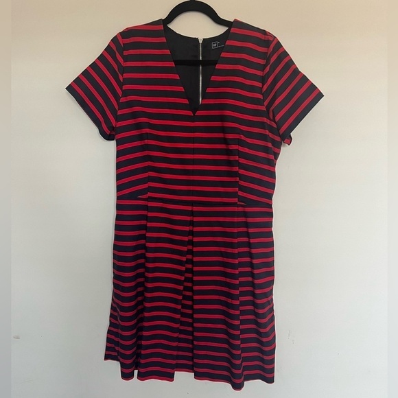 Gap Navy and Red Striped Dress Size 14 - Picture 2 of 5